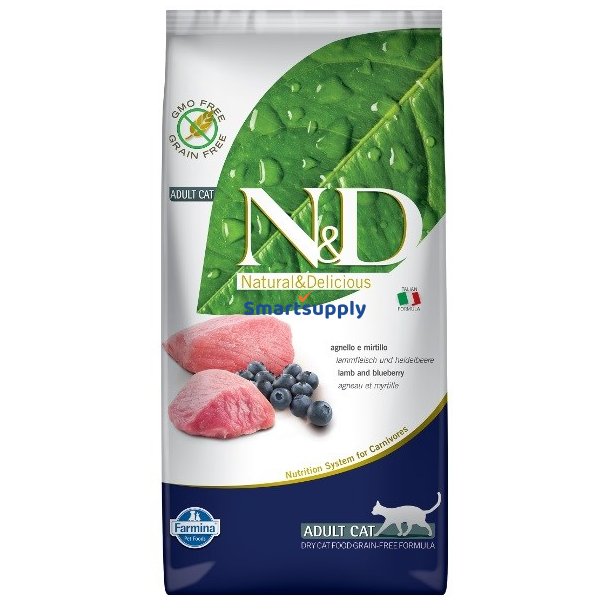 Farmina N &amp; D Prime Lam Og Blbr Voksen - Trfoder Til Kat - 5 Kg