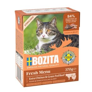 BOZITA Fresh Menu Sterilised Extra Chicken with beef  - vd kattefoder - 370g