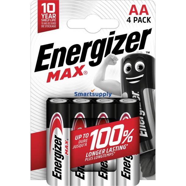 Energizer Batterier Alkaline Max Aa Lr6, 4 Stk, ko-Emballage