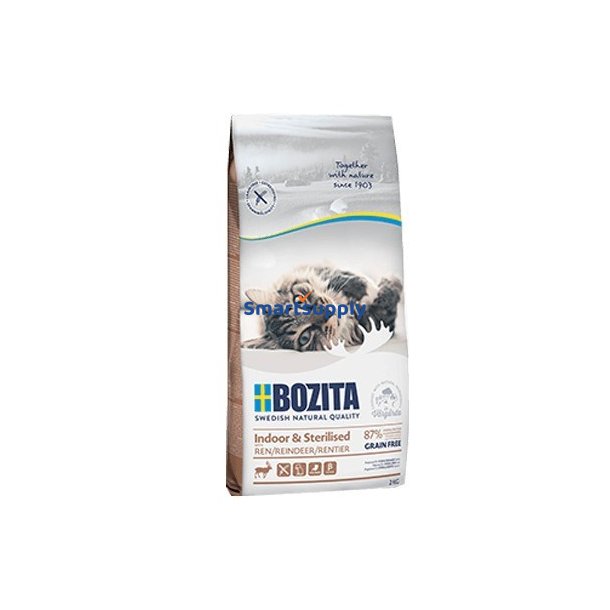 Bozita Indendrs &amp; Steriliseret Kornfrit Rensdyr 10 Kg