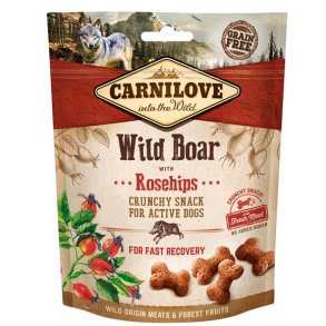 CARNILOVE Fresh Crunchy Vildsvin & hyben med frisk kd - hundegodbid - 200 g