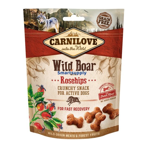 Carnilove Frisk Knasende Vildsvin &amp; Hyben Med Frisk Kd - Hundegodbid - 200 G