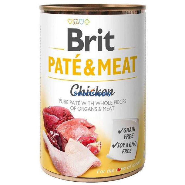 Brit Pat&eacute; &amp; Meat Chicken - Vdfoder Til Hunde - 400G