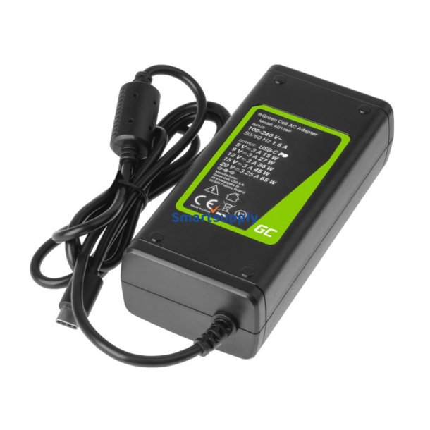 Green Cell Ad134p Usb-C Oplader AC Adapter 65W Til Notebook Tablet Smartphone