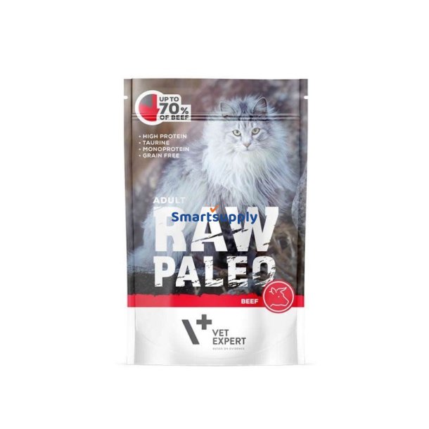 RAW PALEO Adult Cat Beef - vdt kattefoder - 100 g