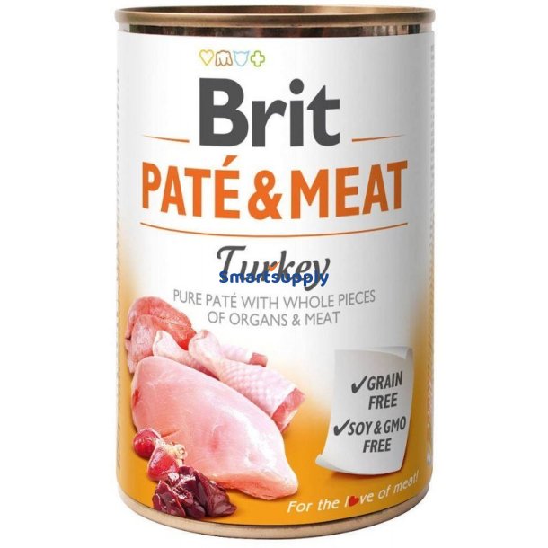 Brit Pat&eacute; &amp; Meat Turkey - Vdfoder Til Hunde - 400G