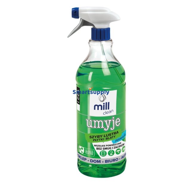 Mill Clean Vaskevske til rengring af vinduer, glas, spejle, fliser med duft af liljekonval 1,22 L