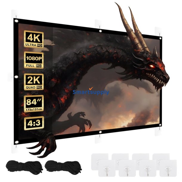 Maclean Projektionslrred, 84", 175X131cm, 25Mm 4:3 Kant, Spndekroge, Mc-166