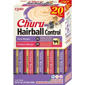 INABA Churu Hairball control Tuna and chicken recipe - Kattegodbidder - 20x14g
