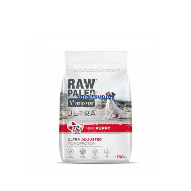 RAW PALEO Ultra Mini Puppy Beef - trfoder til hvalpe af sm racer - 750 g