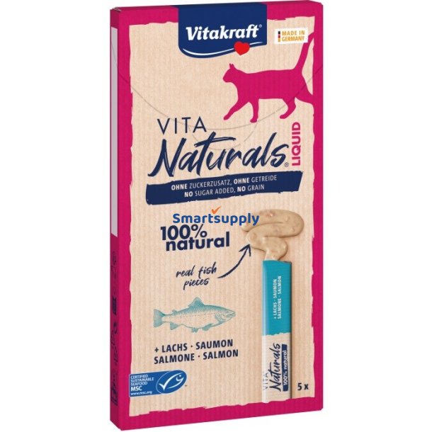 Vitakraft Vita Naturals Flydende Laks - Kattegodbidder - 5 X 15G
