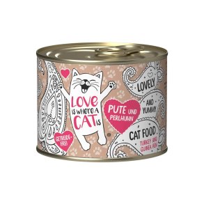 LOVE IS WHERE A CAT IS  Turkey with guinea fowl - vd kattefoder - 200g