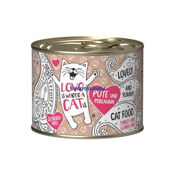 Love Is Where A Cat Is Kalkun Med Perlehns - Vdfoder Til Katte - 200G
