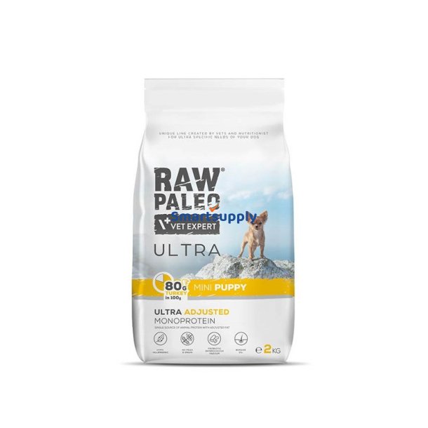 RAW PALEO Ultra Mini Puppy Kalkun - t�rfoder til hvalpe - 2 kg