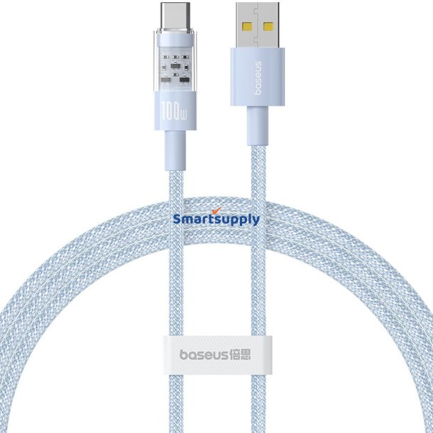 Baseus Gem Usb-A Til Usb-C Hurtigopladningskabel 1 M 100 W Bl