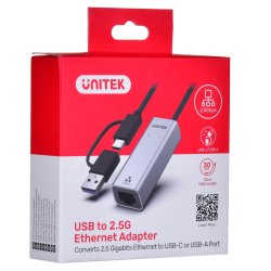 Unitek Adapter Usb-A/Usb-C - Rj-45 2,5 Gbit, U1313c