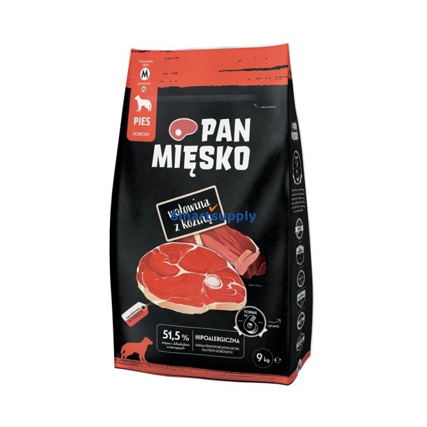 PAN MISKO Beef with goat M - trfoder til hunde - 9kg