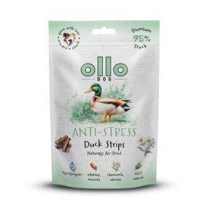 OLLO Air-Dried Anti-Stress Duck strips - godbid til hund - 80g