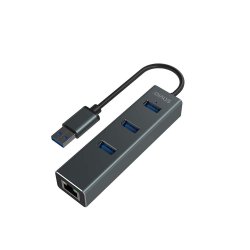 Savio Ak-57 Usb-A - 3 X Usb-A Hub Med Rj-45 Gigabit Ethernet-Adapter 5000 Mbit/S