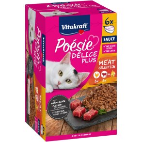 VITAKRAFT POESIE DELICE PLUS Kylling og oksekd - vd kattefoder - 6x85g