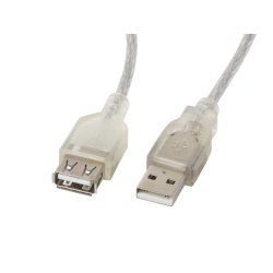 Lanberg Ca-Usbe-12Cc-0018-Tr USB Kabel 1,8 M USB 2.0 Usb-A Gennemsigtig
