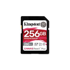 Kingston Technology 256 GB Canvas React Plus SDXC UHS-II 280R/150W U3 V60 til fuld HD/4K