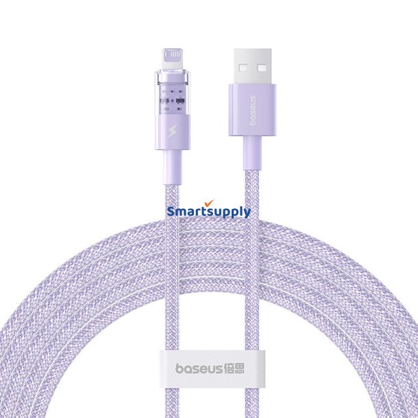 Baseus Gem USB Til IP 2.4A Hurtigopladningskabel 2 M Lilla