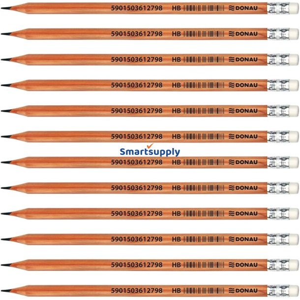 Blyanter med viskelder cedertr HB - 12 stk