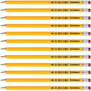 Blyanter med viskelder natur HB gul lakeret - 12 stk