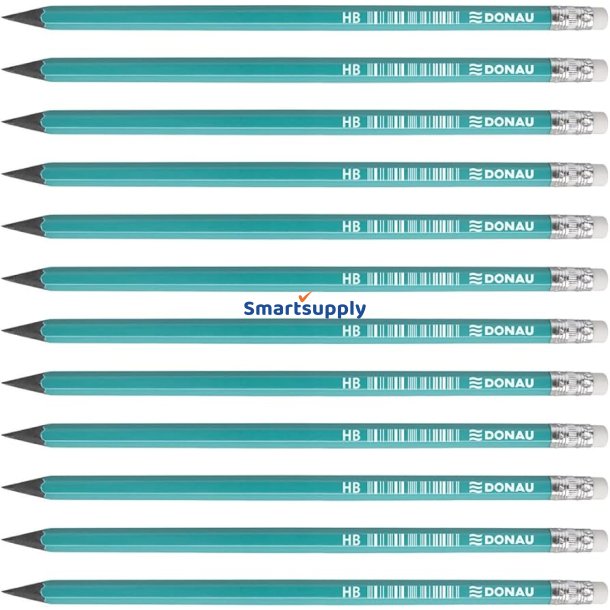 Blyanter med viskelder polystyren HB grn lakeret - 12 stk