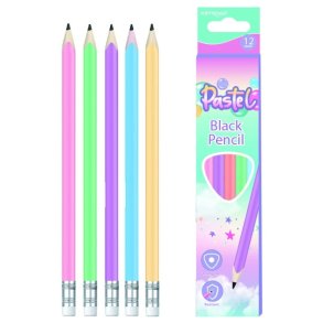 Blyanter med viskelder trekantede HB pastel - 12 stk