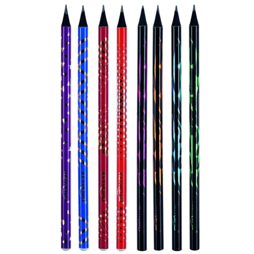 Blyanter runde HB holografisk metaldesign - 48 stk
