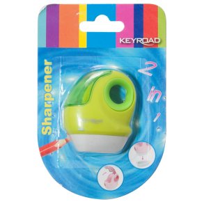 Blyantspidser med viskelder mix farver blisterpakke - 1 stk