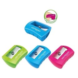 Blyantspidser plastik mix farver ergonomisk - 60 stk