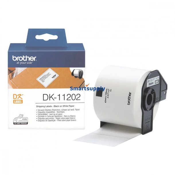 Brother DK11202 fragtlabels 62mm x 100mm 300 stk original