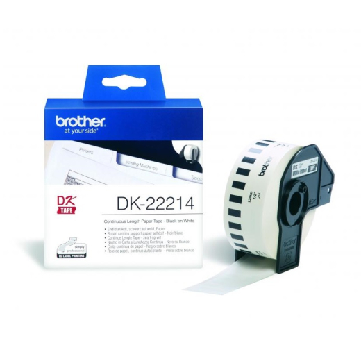 Brother DK22214 endel�s papirtape 12mm x 30,5m original