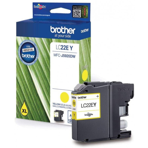 Brother LC22E Gul bl�kpatron 24ml original