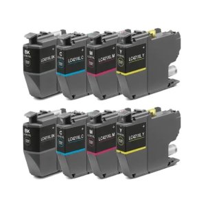 Brother LC421XL BCMY 8 stk blkpatroner 4.000s kompatibel