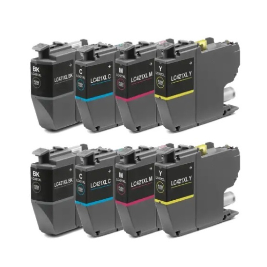 Brother LC421XL BCMY 8 stk bl�kpatroner 4.000s kompatibel