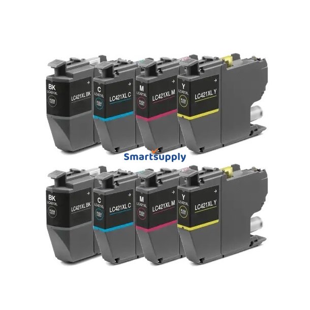 Brother LC421XL BCMY 8 stk blkpatroner 4.000s kompatibel