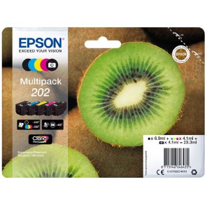 Epson 202 multipack 5 stk B/B/C/M/Y blkpatroner original