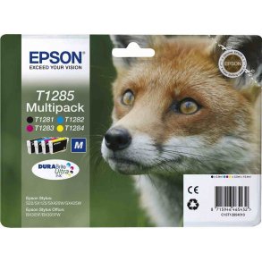 Epson T1285 multipack 4 stk BCMY blkpatroner original