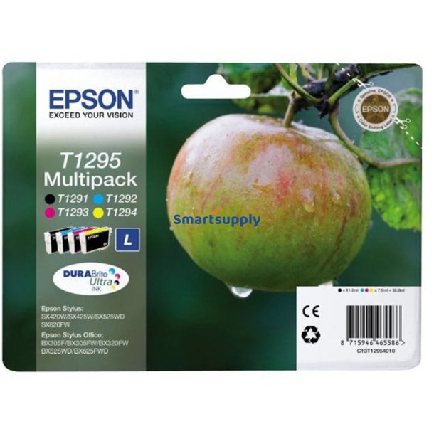 Epson T1295 multipack 4 stk BCMY blkpatroner original