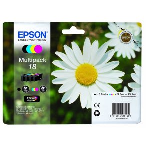 Epson 18 multipack 4 stk BCMY blkpatroner original