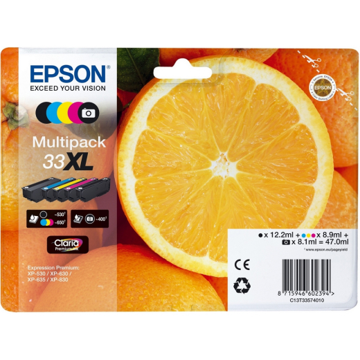Epson 33 XL B/B/C/M/Y 5 stk bl�kpatroner original