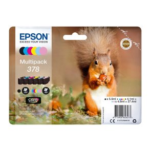 Epson 378 B/C/M/Y/LC/LM 6 stk blkpatroner original