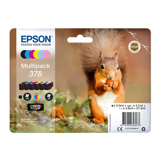 Epson 378 B/C/M/Y/LC/LM 6 stk bl�kpatroner original