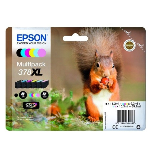 Epson 378 XL B/C/M/Y/LC/LM 6 stk bl�kpatroner original