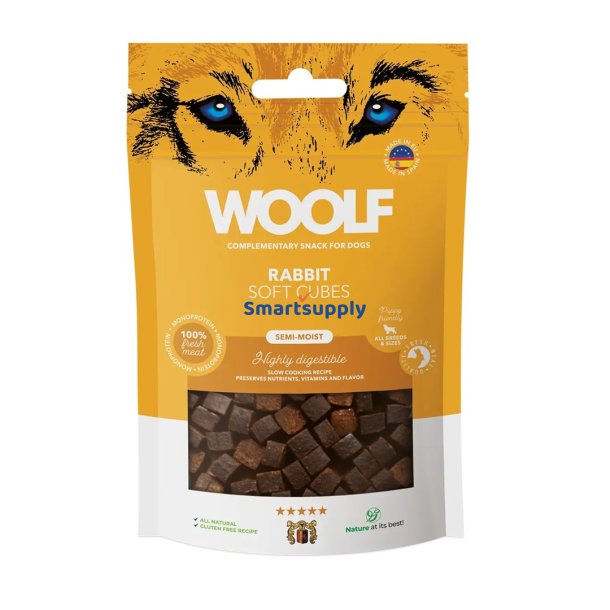 Woolf Soft Cubes Rabbit - Hundegodbid - 100G