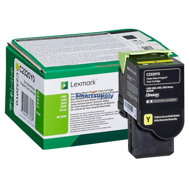 Lexmark C2320Y0 Gul toner 1.000 sider original